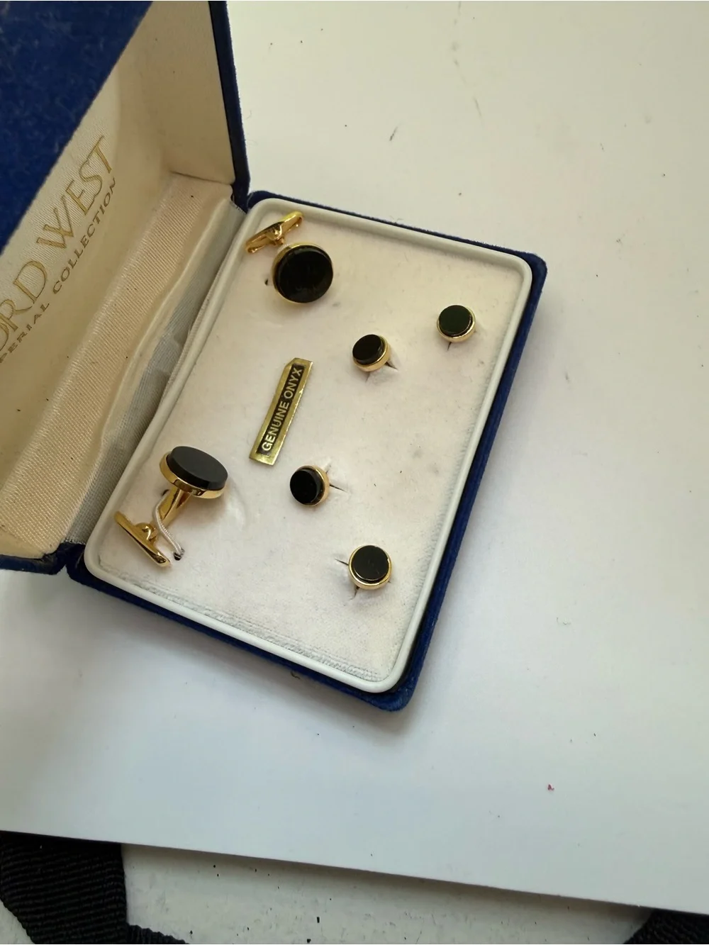Vintage Black and Gold Cuff Link Set